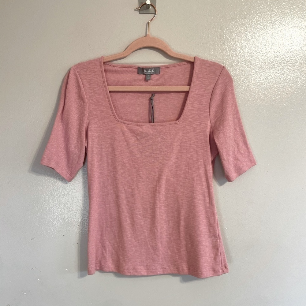 𝅺marled Essentials Prink Short Sleeve Top